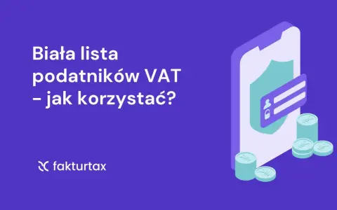 Biała lista podatników VAT – jak korzystać? Grafika przedstawia telefon z ikoną bezpieczeństwa i monetami, symbolizującymi finanse.