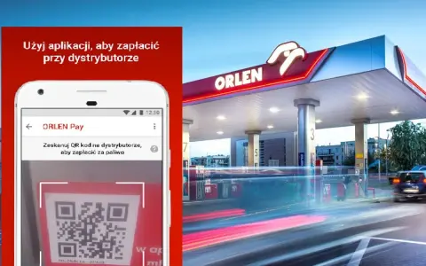 Szybka płatność za paliwo z ORLEN Pay. Aplikacja skanuje kod QR przy dystrybutorze, ułatwiając transakcję na stacji Orlen.