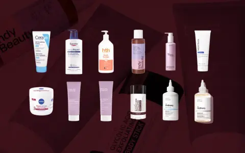 Hudvårdsprodukter för att behandla keratosis pilaris, inklusive krämer, lotions och exfolierande stift.