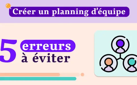 Créer un planning d'équipe : 5 erreurs à éviter pour une gestion de projet réussie. Icône de trois personnes connectées.