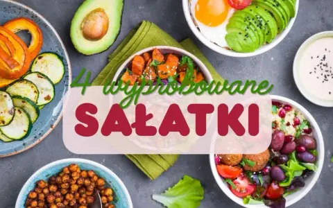 4 wypróbowane sałatki: z awokado i jajkiem, dynią, ciecierzycą i falafelami.