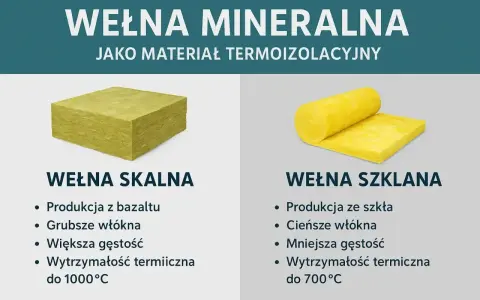 Wełna skalna i szklana jako materiały termoizolacyjne. Różnice w budowie i zastosowaniu, wpływające na współczynnik przewodzenia ciepła.
