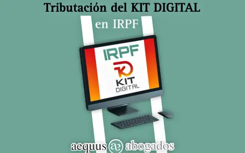 La tributación del KIT DIGITAL en IRPF explicada en un ordenador.