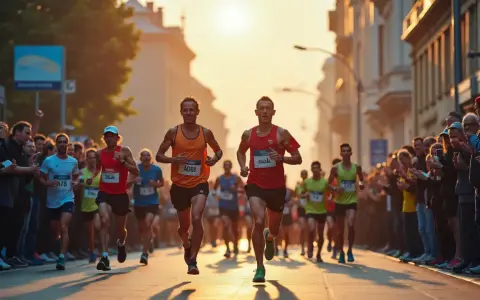 Löpare i Uppsala halvmaraton kämpar sig fram i solnedgången, hejade på av en entusiastisk publik längs gatan.