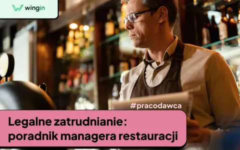 Manager restauracji z poradnikiem legalnego zatrudniania. #pracodawca.