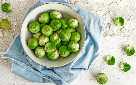 Un bol de choux de Bruxelles frais, prêts à être cuisinés. Ces légumes verts sont parfaits pour une alimentation saine, loin de toute maladie choux de bruxelles.