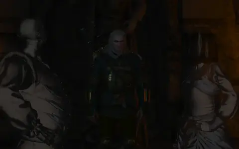 Geralt stoi między dwoma widmami, szukając wiecznego odpoczywania w Wiedźmin 3.