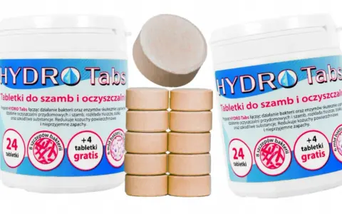 Tabletki HYDRO Tabs to rozwiązanie, co wsypać do szamba żeby nie śmierdziało. Preparat z bakteriami i enzymami usuwa nieprzyjemne zapachy i rozkłada zanieczyszczenia.