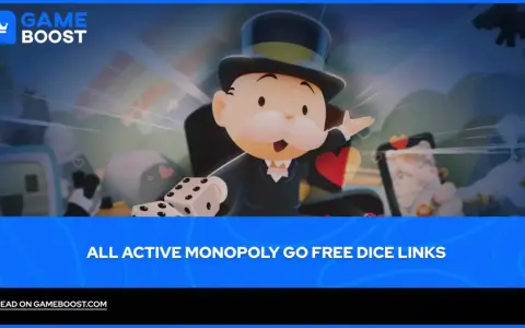 Pan Monopoly z kostkami i sercami, oferujący kody Monopoly Go.