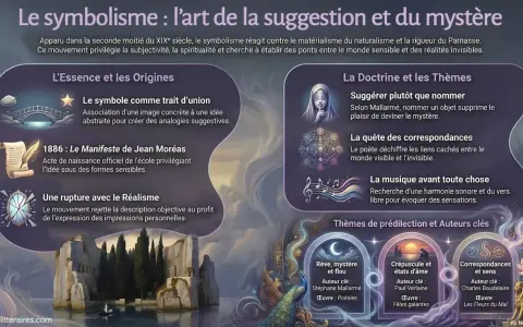 Le symbolisme, art de la suggestion, explore le mystère. Il privilégie l'analogie et la quête des correspondances, comme le montre l'image.