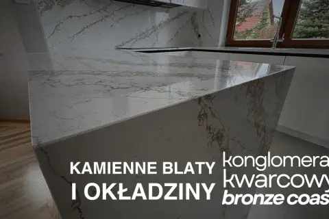 Kamienne blaty i okładziny z konglomeratu kwarcowego Cambria Bronze Coast.