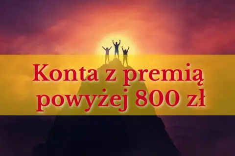 Santander promocja: konta z premią powyżej 800 zł. Ludzie na szczycie góry świętują sukces.