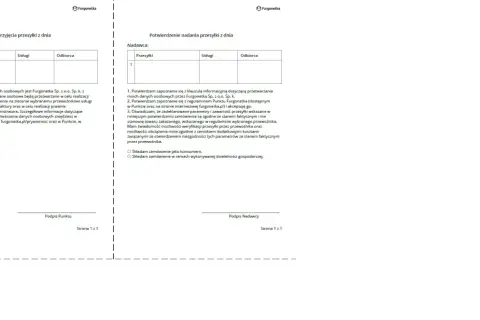Dokumenty Furgonetki dotyczące potwierdzenia przyjęcia i nadania przesyłki. Czy kurier ma obowiązek poczekać na sprawdzenie paczki? Dokumenty nie precyzują tego bezpośrednio.
