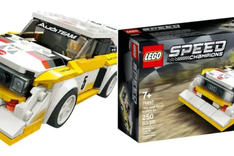 LEGO Speed Champions 2026: Der Audi Sport quattro S1 im Rallye-Look, bereit für die Rennstrecke.