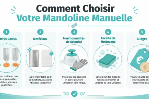 Guide pour choisir votre mandoline : lames, matériaux, sécurité, nettoyage et budget. Cet instrument de cuisine est essentiel.