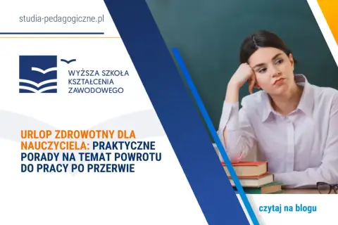 Zmęczona nauczycielka opiera głowę na ręce, siedząc przy biurku z książkami.
