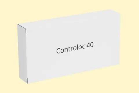 Białe pudełko z napisem Controloc 40 na jasnym, żółtym tle.