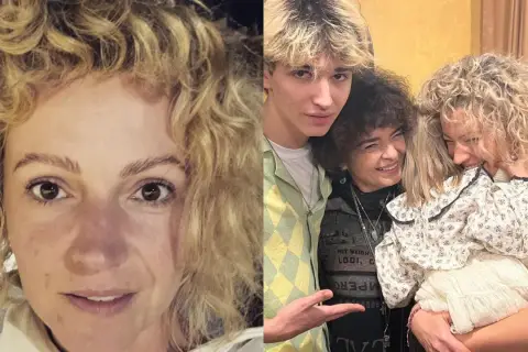 Dorota Szelągowska z dziećmi: uśmiechnięta mama z synem i córką, otoczona rodziną.