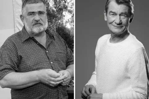 Dwóch kilerów, Cezary Pazura i Jerzy Stuhr, w kultowej obsadzie filmu.