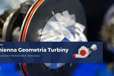 Zacięta geometria turbiny objawy: widok na wirnik turbosprężarki i jej elementy.