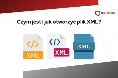 Ikony plików XML i pytanie "Czym jest i jak otworzyć plik XML?".