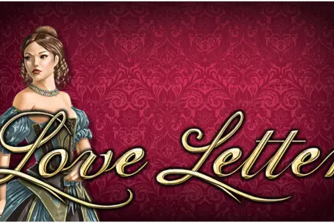 Elegancka kobieta w historycznym stroju, obok złoty napis "Love Letter".