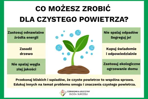 Zastosuj ekologiczne źródła energii, sadź drzewa i dbaj o czyste powietrze.