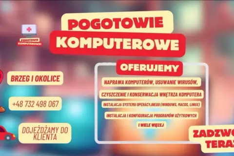 Pogotowie komputerowe Brzeg i okolice. Naprawa, czyszczenie, instalacja systemów i programów. Zadzwoń teraz!