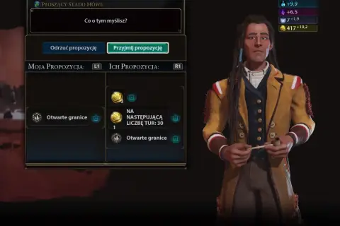 W grze Civilization VI dodatki oferują nowe możliwości. Tutaj trwa negocjacja o otwarte granice.