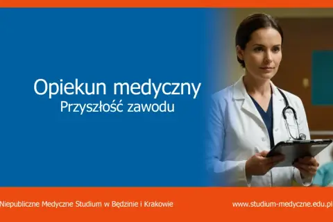 Opiekun medyczny pracuje w szpitalu, pomagając pacjentom. To przyszłość zawodu, gdzie może pracować opiekun medyczny.