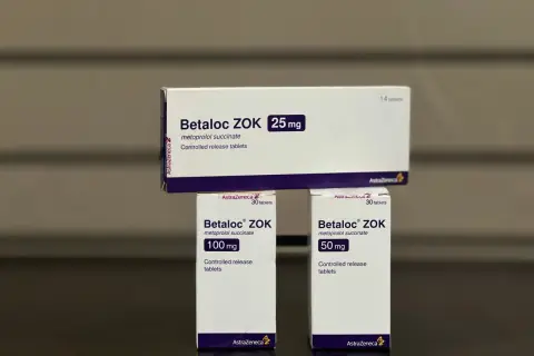 Opakowania leku Betaloc ZOK 25 mg, 50 mg i 100 mg.