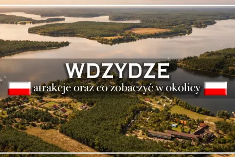 Wdzydze Kaszuby: malownicze jeziora, lasy i zabudowania z lotu ptaka. Idealne miejsce na wypoczynek.