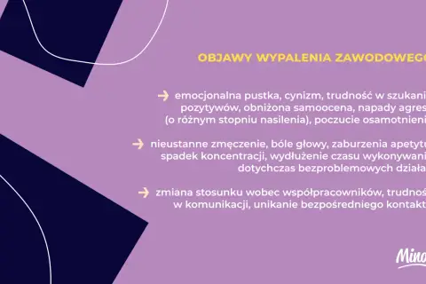 Objawy wypalenia zawodowego: pustka, cynizm, zmęczenie, problemy z koncentracją, trudności w relacjach.