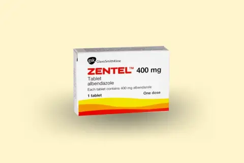 Opakowanie leku Zentel 400 mg z albedazolem.