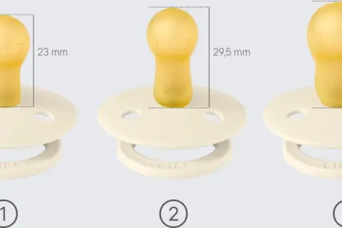 Trzy smoczki BIBS o różnych rozmiarach. Czy nieodpowiedni rozmiar smoczka może być szkodliwy?