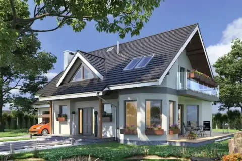 Nowoczesny dom z tarasem i balkonem. Zastanawiasz się, ile kosztuje adaptacja projektu?