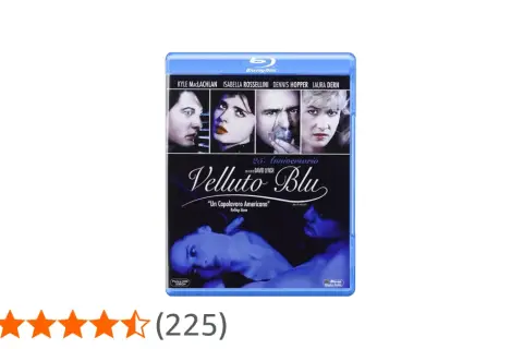 Copertina Blu-ray di "Velluto Blu", con i volti del cast e la locandina del film. Un capolavoro americano.