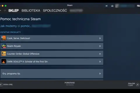 Pomoc techniczna Steam. Gdy gra na Steam nie chce się włączyć, sprawdź ostatnie produkty, np. Cook, Serve, Delicious!