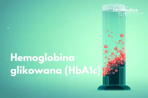 Hemoglobina glikowana (HbA1c) w probówce. Badanie poziomu cukru we krwi.