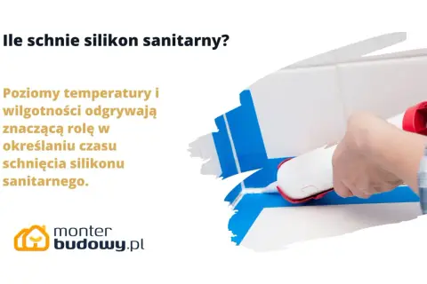 Ręka z pistoletem wyciska silikon sanitarny. Dowiedz się, ile schnie silikon sanitarny, bo temperatura i wilgotność mają znaczenie.