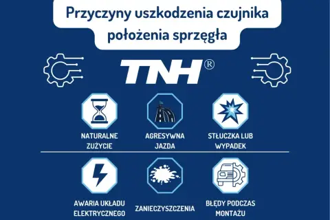 Przyczyny uszkodzenia czujnika położenia pedału sprzęgła: zużycie, agresywna jazda, stłuczka, awaria elektryczna, zanieczyszczenia, błędy montażu.