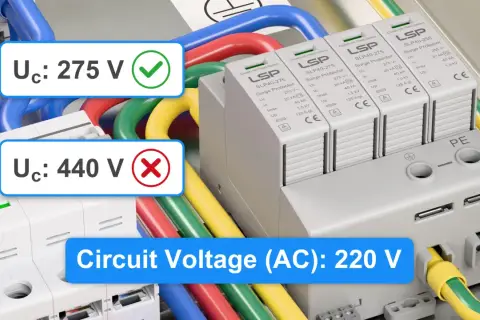 Ochronniki przeciwprzepięciowe LSP chronią instalację przed przepięciami. Napięcie międzyfazowe 220 V jest bezpieczne, w przeciwieństwie do 440 V.
