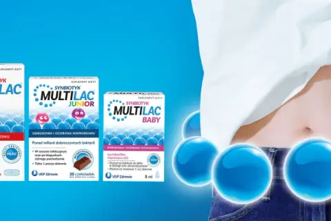 Synbiotyk MULTILAC dla całej rodziny: 60+, Junior, Baby. Dbaj o swój mikrobiom z USP Zdrowie.