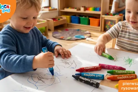 Dwóch maluchów odkrywa świat kolorów, rysując kredkami Carioca Baby. To ich pierwsze artystyczne przygody!
