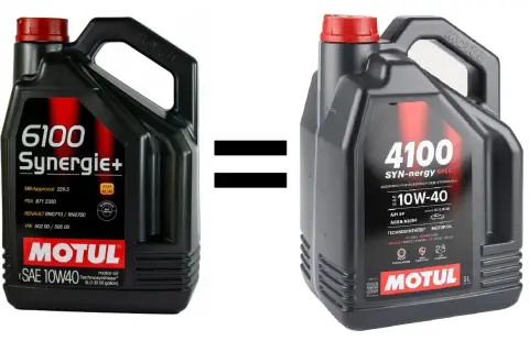 Dwa oleje Motul 10W-40: 6100 Synergie+ i 4100 SYN-nergy SPEC. Czy Motul to dobry olej? Tak, oba spełniają normy.