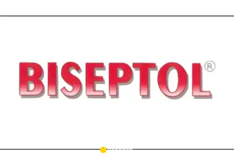 Czerwony napis Biseptol z symbolem ®. Biseptol na co? Na infekcje bakteryjne.