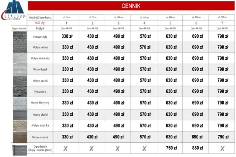 Cennik ogrodzeń: różne rodzaje motywów i wysokości, ceny od 330 zł. Sprawdź ceny ogrodzeń dla swojego projektu.