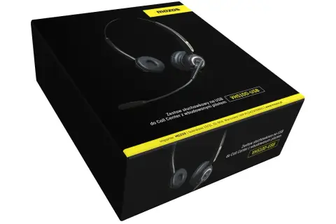 Zestaw słuchawkowy Mozos VH510D-USB z mikrofonem, idealny do Call Center. Proste podłączenie do PC przez USB.