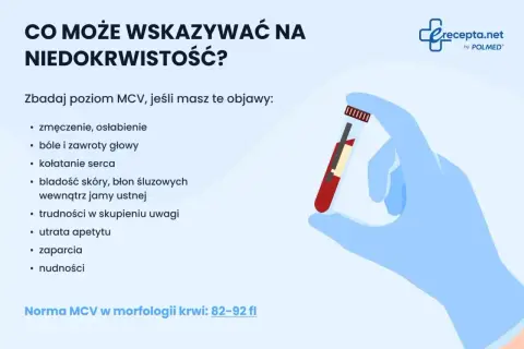 Zbadaj poziom MCV, jeśli odczuwasz zmęczenie, bladość lub inne objawy niedokrwistości. Norma MCV to 82-92 fl.