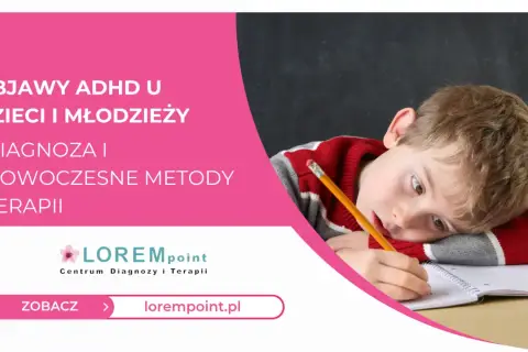 Chłopiec z ołówkiem w dłoni, zmęczony nauką. Obraz promuje "Objawy ADHD u dzieci i młodzieży, diagnoza i nowoczesne metody terapii" na lorempoint.pl.